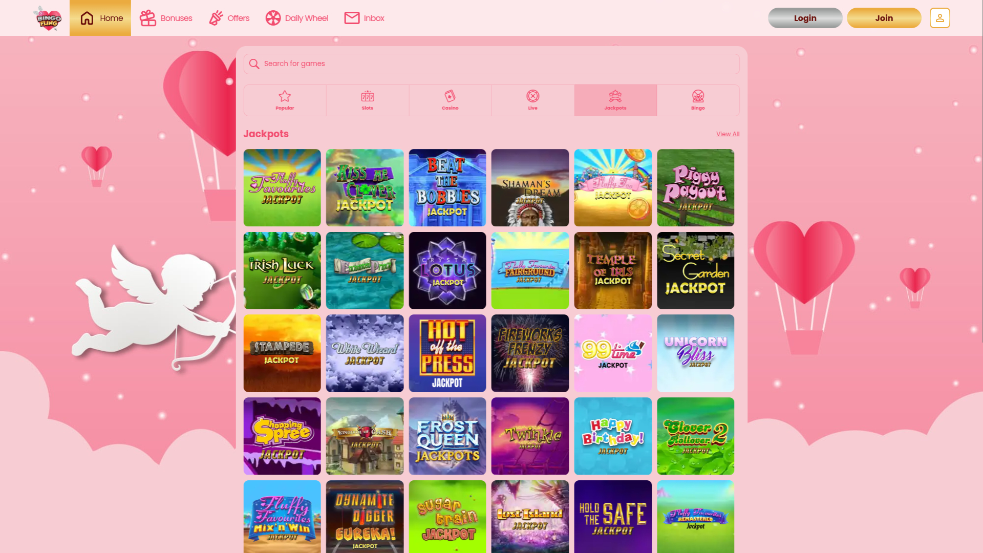 Jackpot de la version de bureau de Bingo Fling Casino