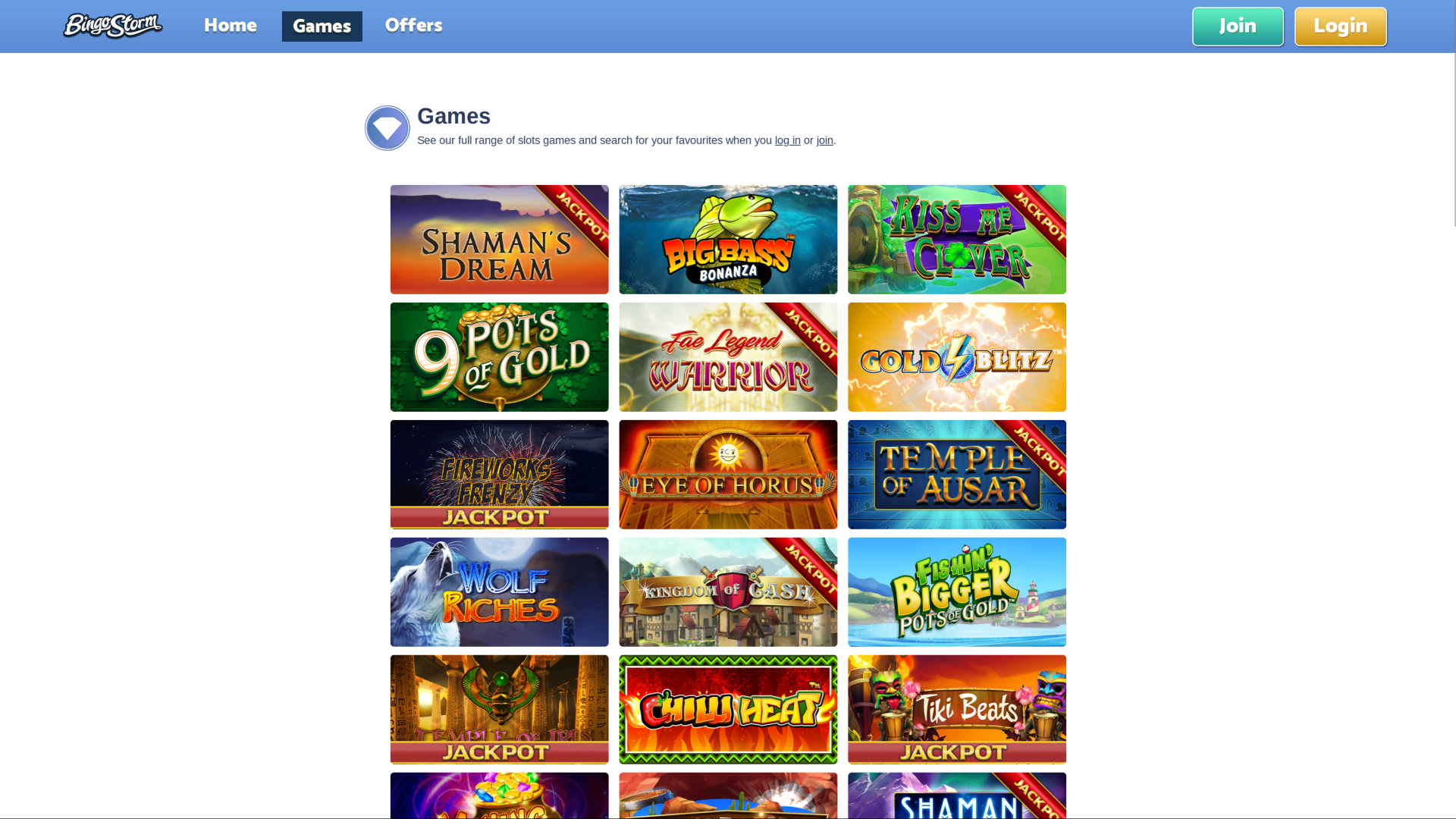 Giochi desktop di Bingo Storm Casino