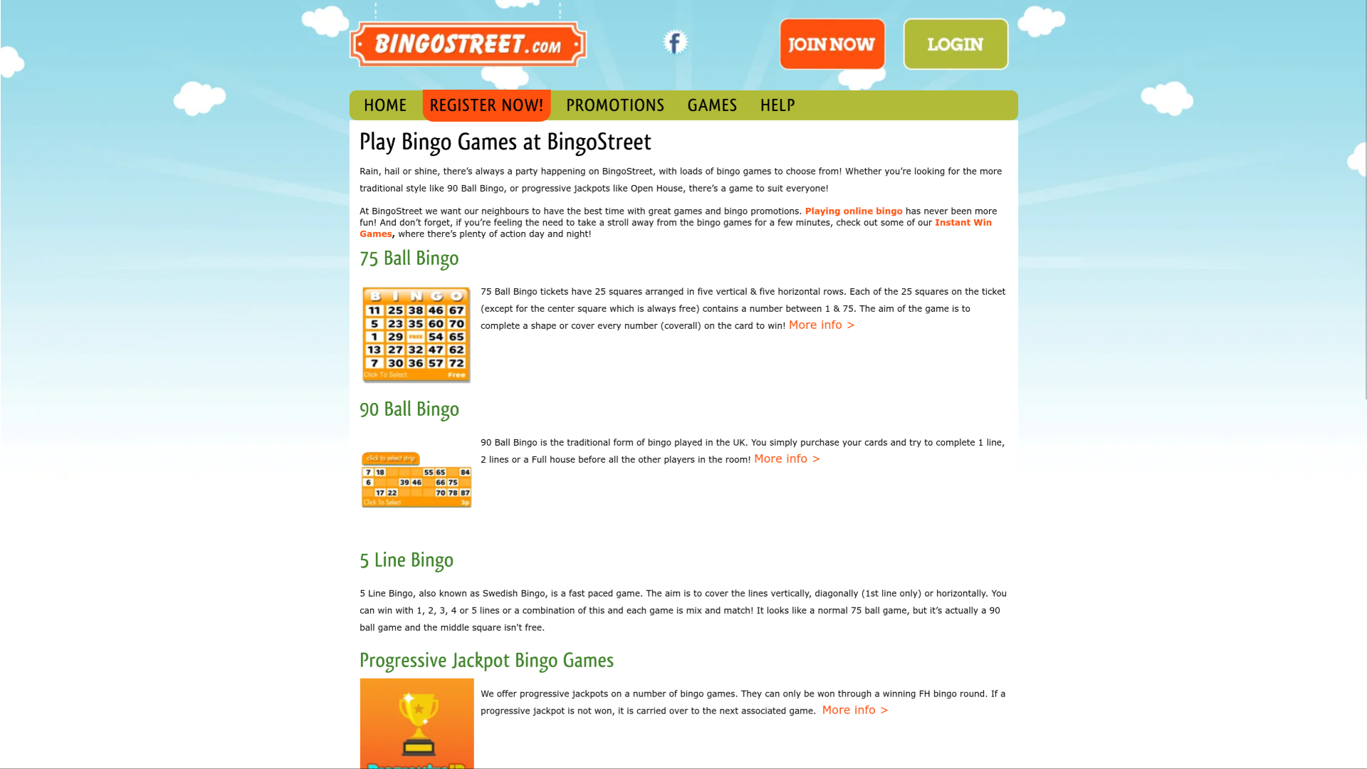 Bingo de la version de bureau de Bingo Street Casino