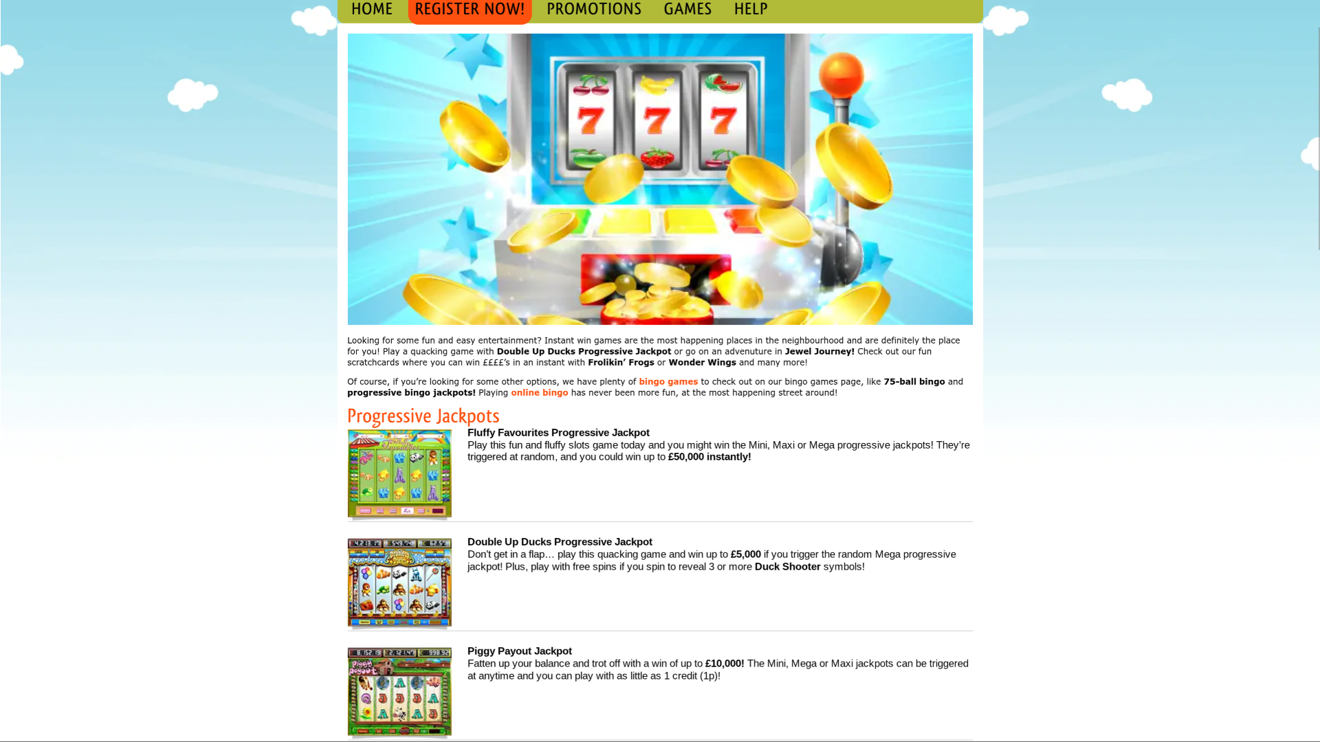 Jackpot de la version de bureau de Bingo Street Casino