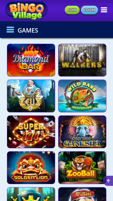 Jeux mobiles de Bingo Village Casino