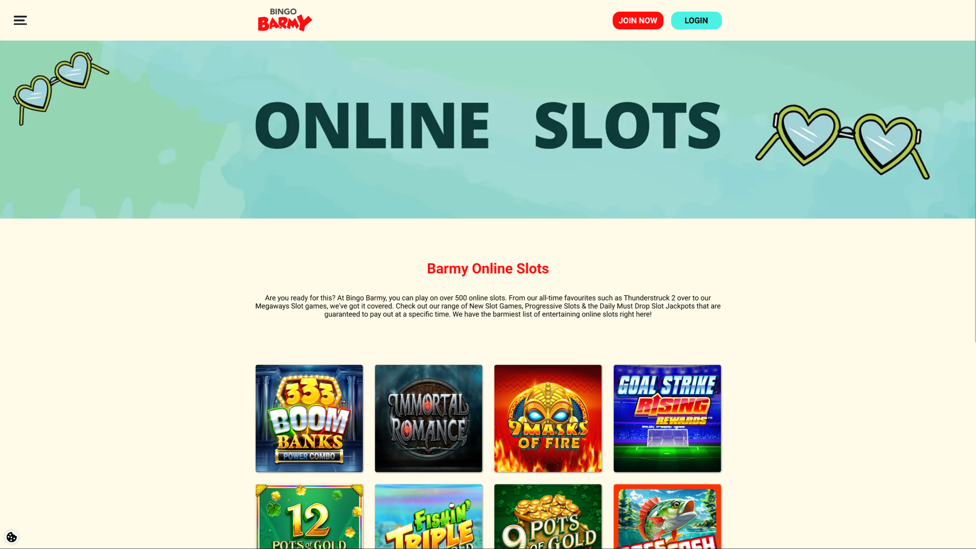 Juegos de escritorio de Bingo Barmy Casino