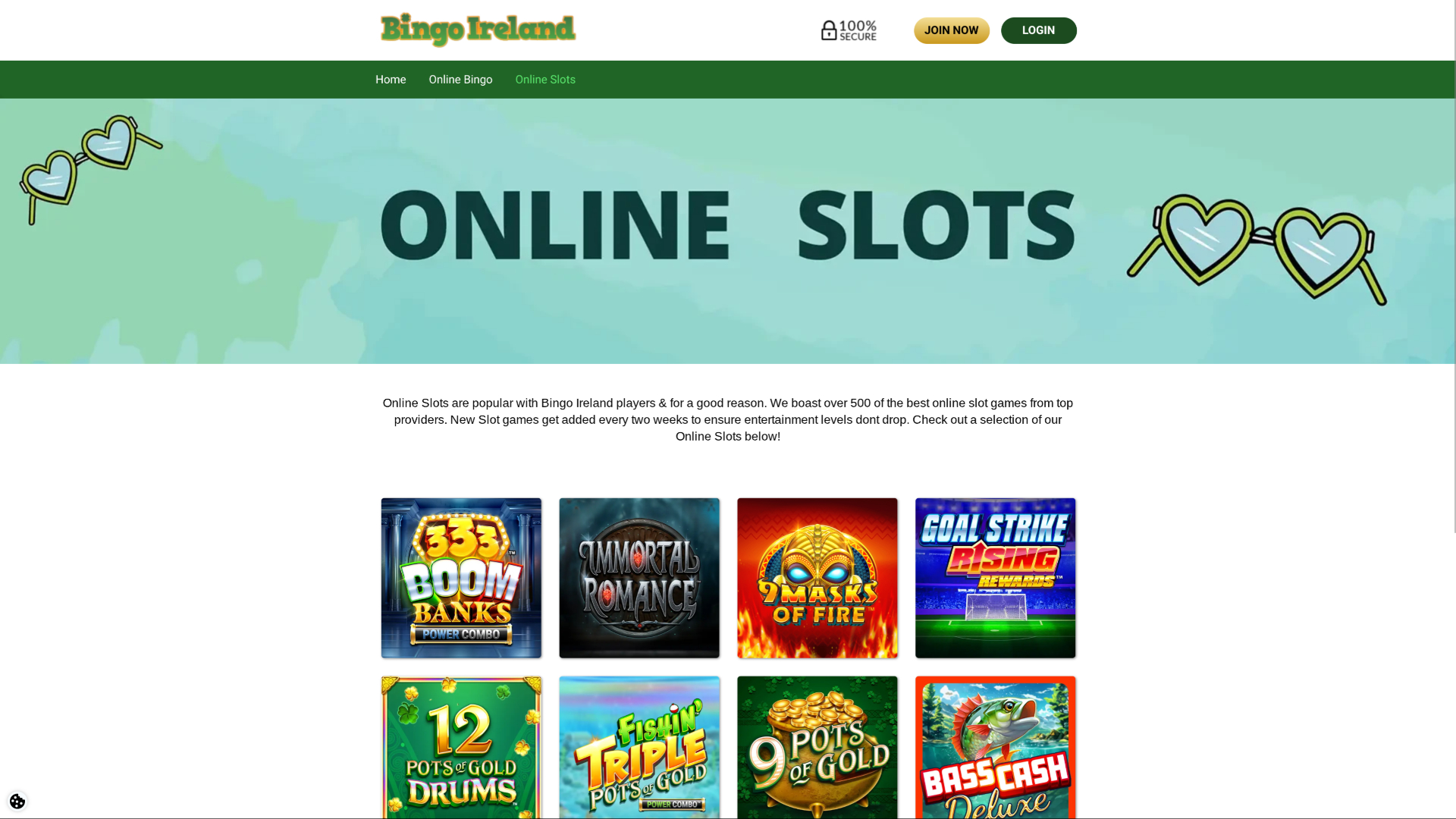 Игры для настольных компьютеров в казино Bingo Ireland