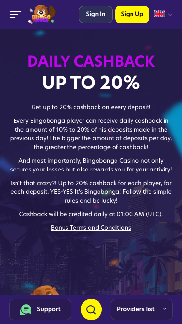 Promotions mobiles de BingoBonga Casino