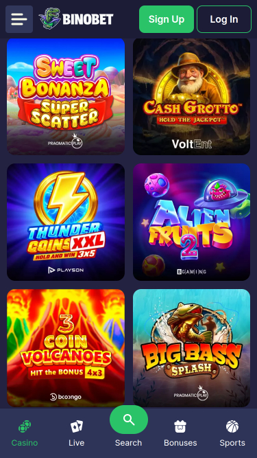 Jeux mobiles de Bino.bet Casino