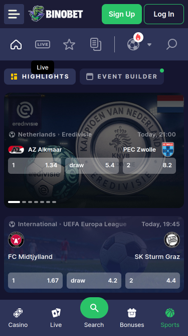 Sports mobiles de Bino.bet Casino