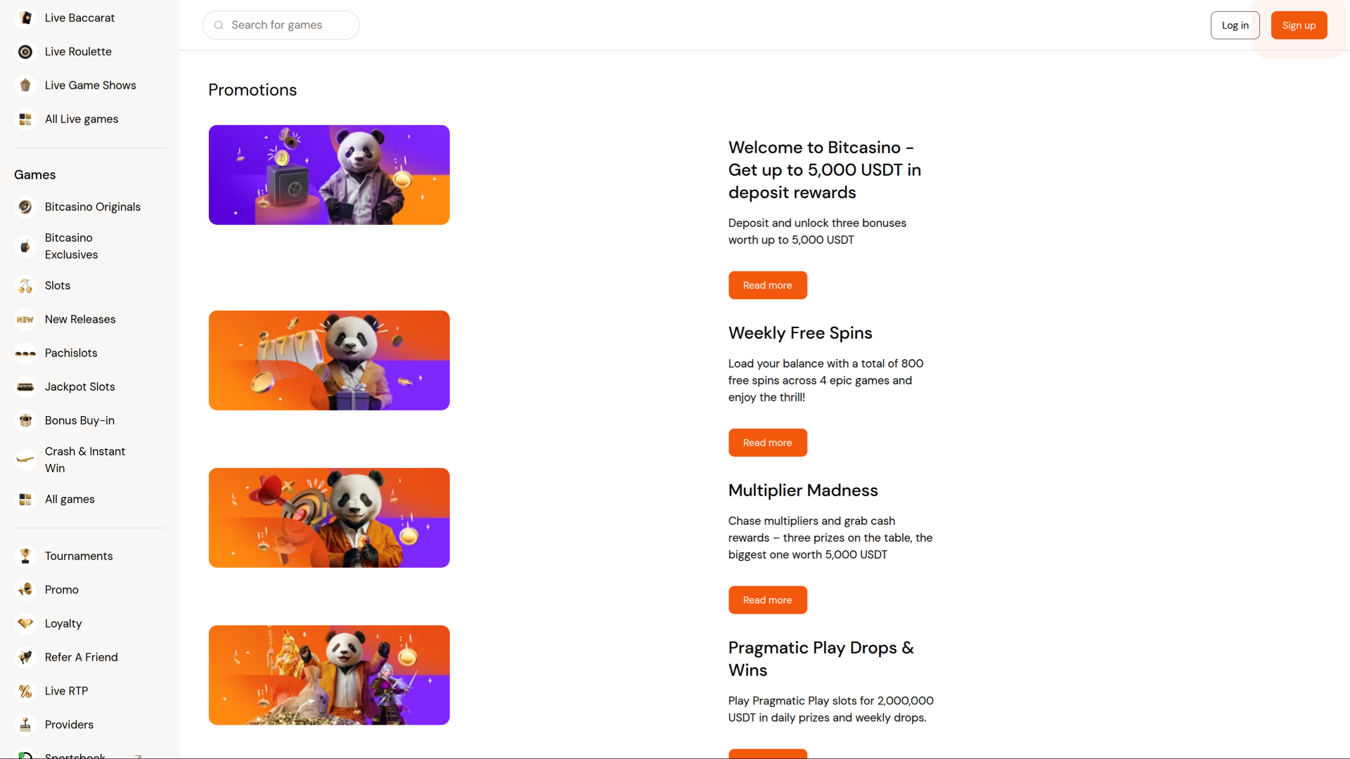 Bitcasino.io Desktop Promotions