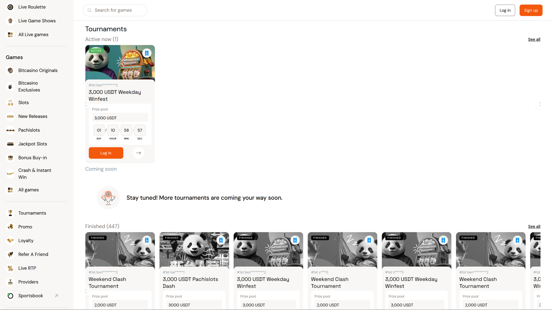Bitcasino.io Desktop Tournaments