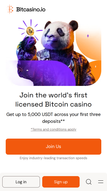 Bitcasino.io Mobile Homepage