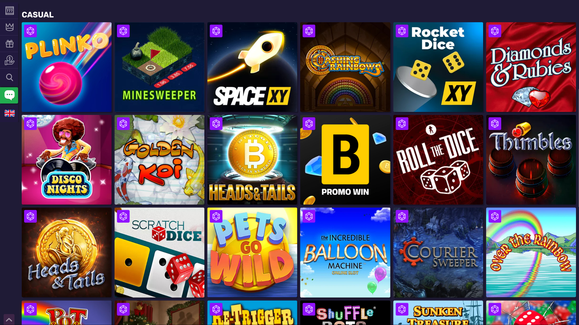 Jeux occasionnels de bureau de Bitcoin Casino