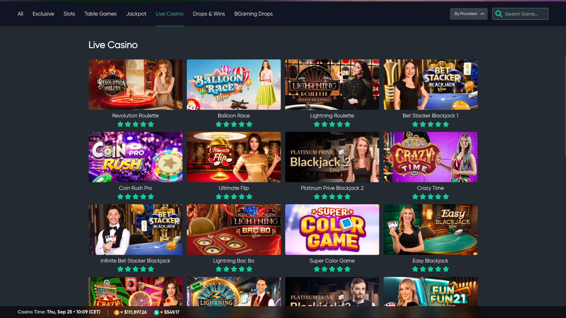 Croupier en direct sur ordinateur de Bitcoin.com Games Casino