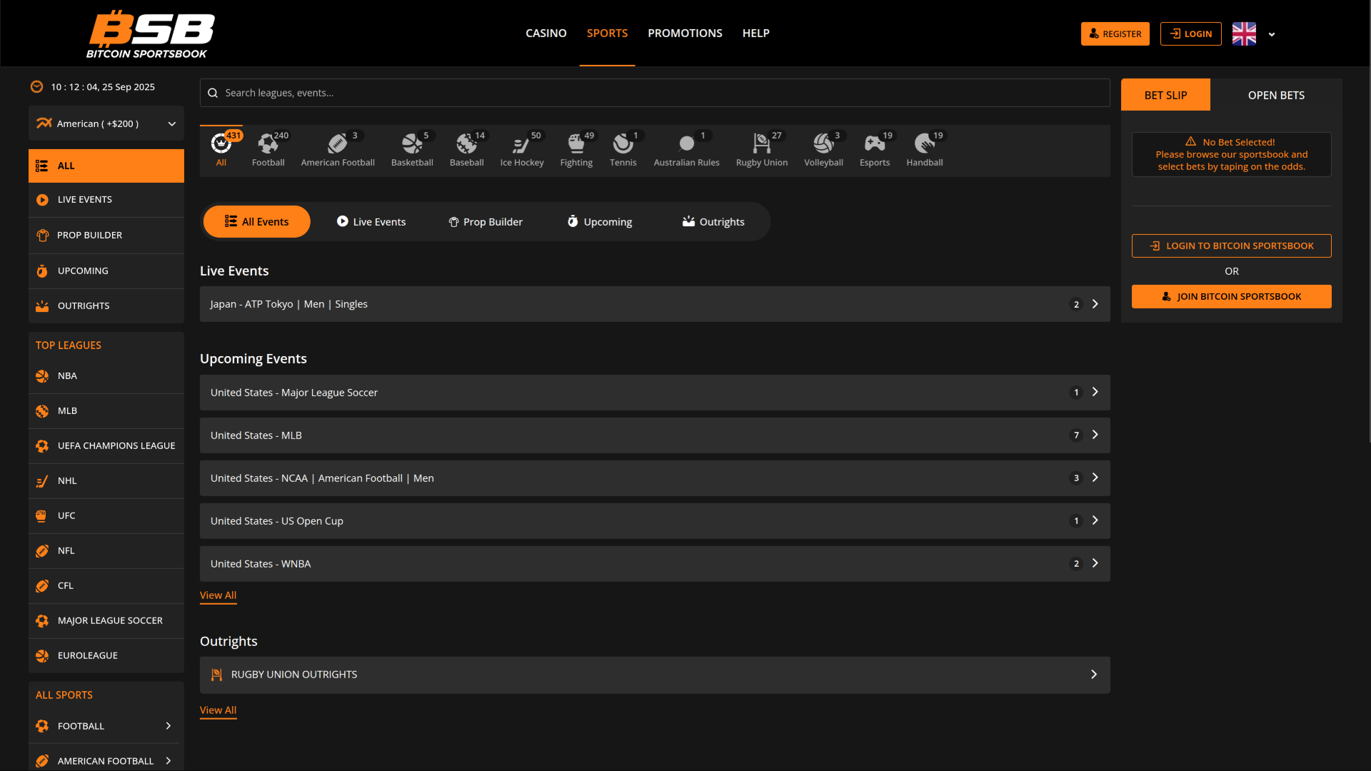 Bitcoin Sportsbook Casino Desktop Sports