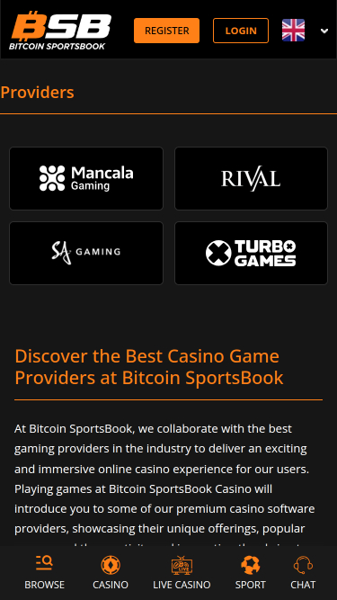 Bitcoin Sportsbook Casino Mobile Game Developers