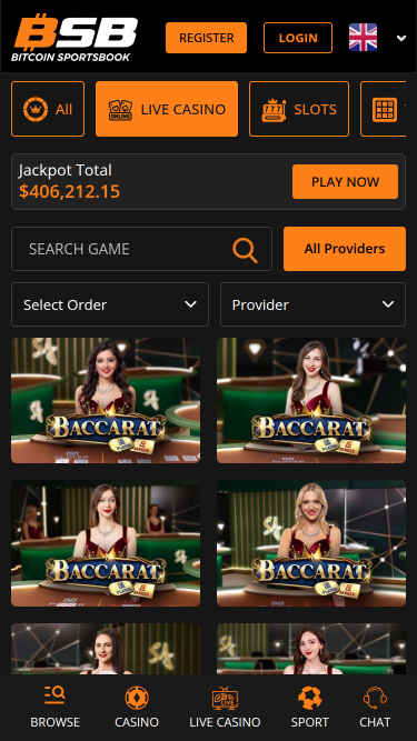 Bitcoin Sportsbook Casino Mobile Live Dealer