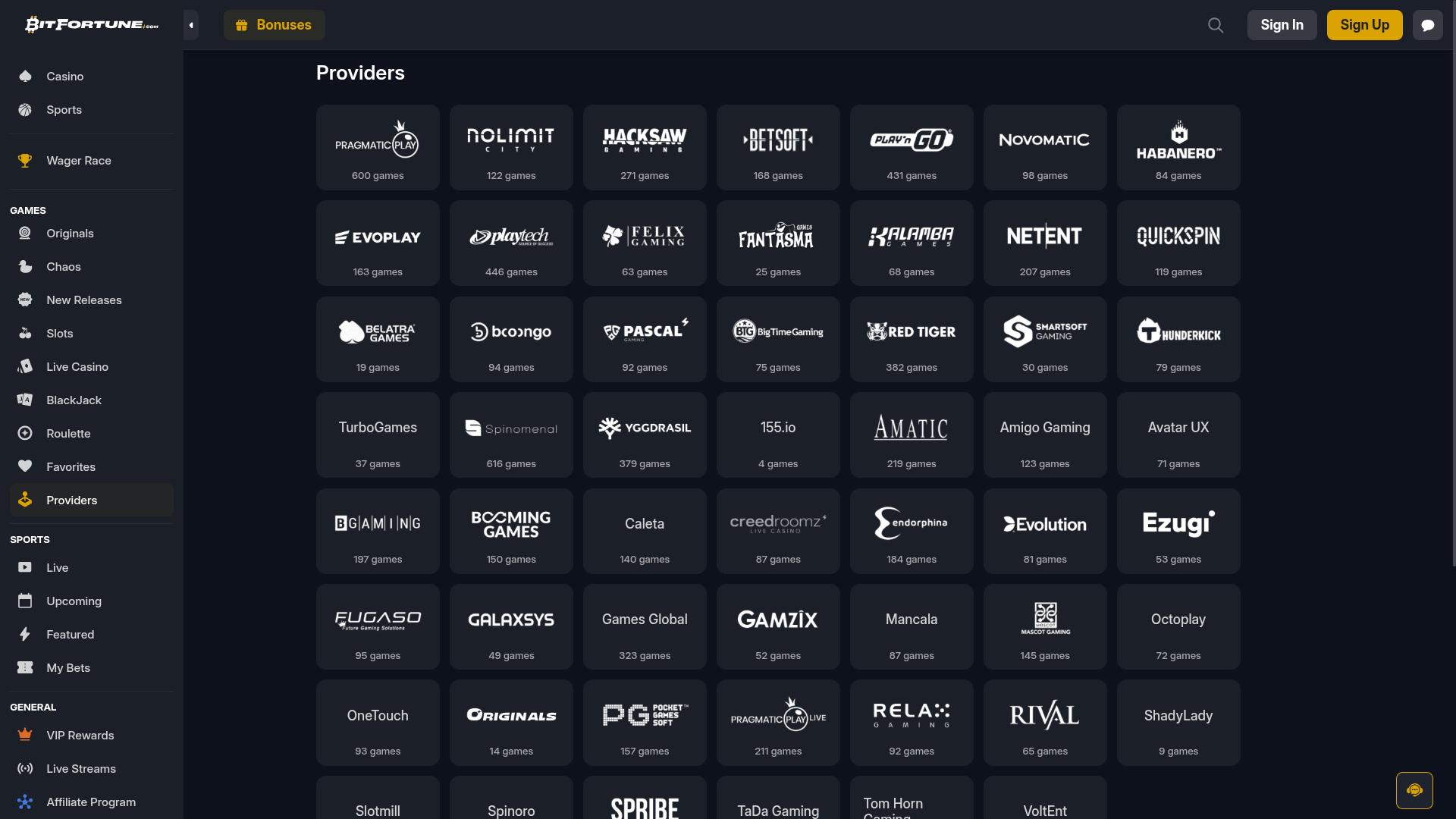 BitFortune Casino Game Developers Desktop