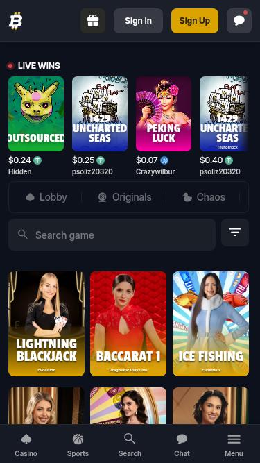 BitFortune Casino Live Dealer Mobile