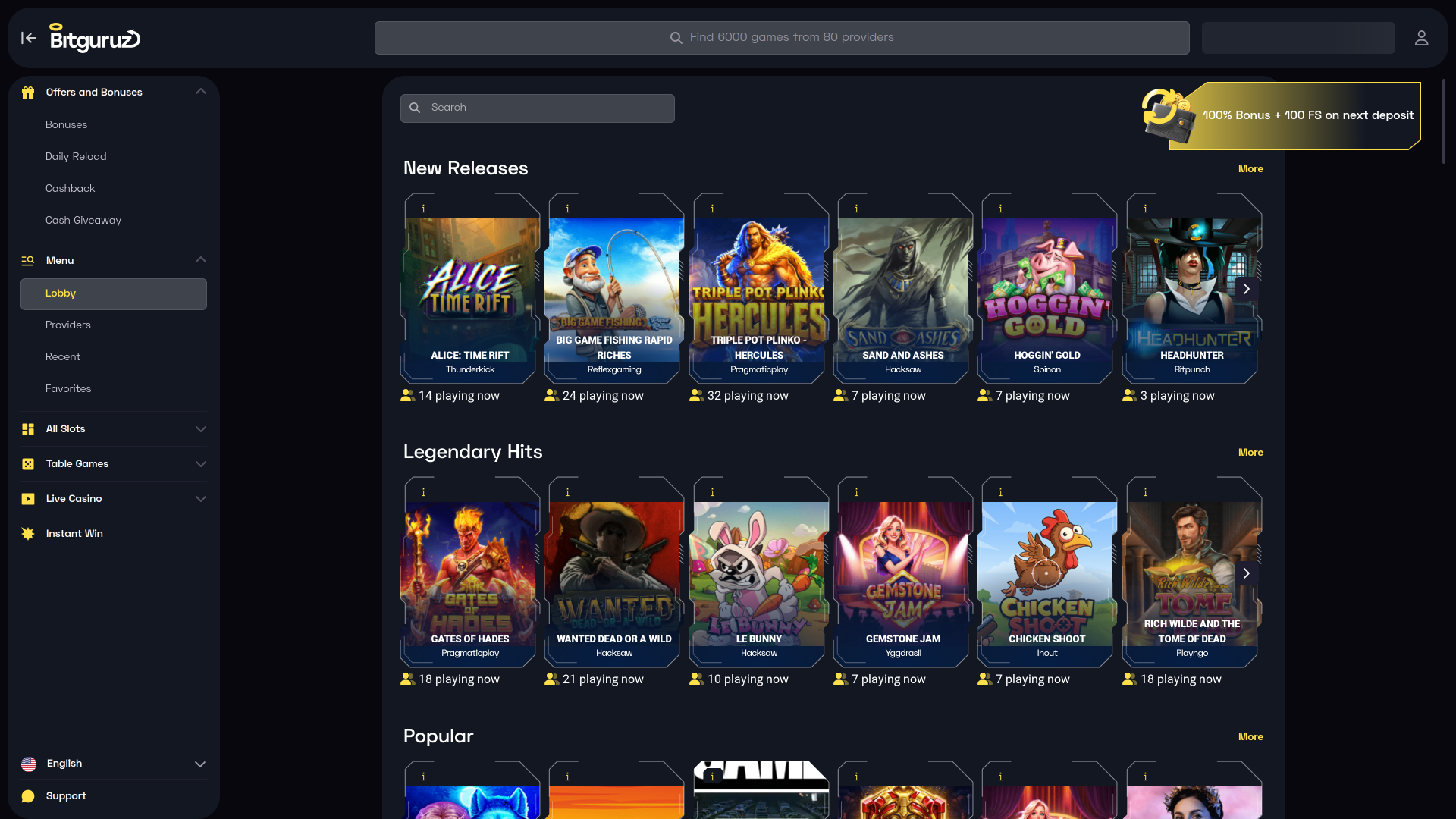 Bitguruz Casino Desktop Games
