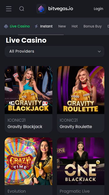 Croupier en direct mobile de BitVegas Casino