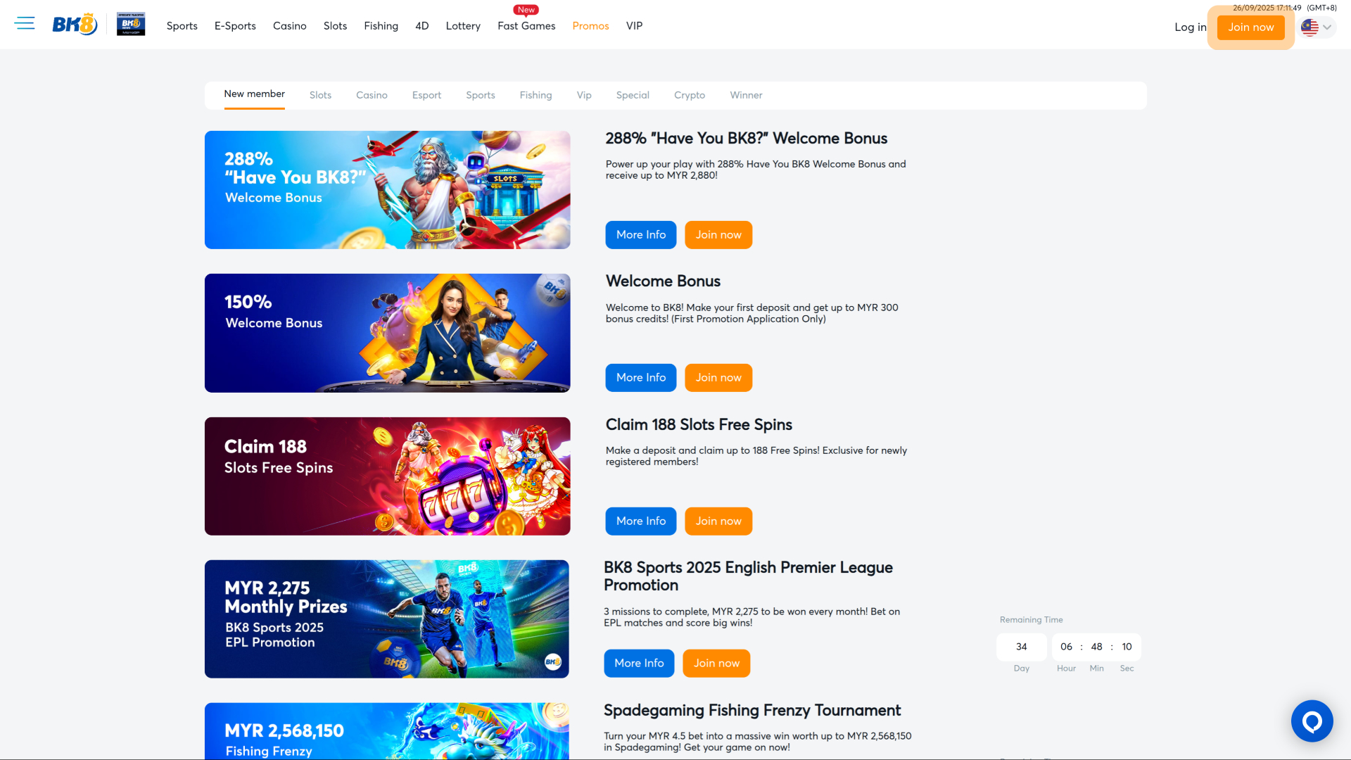 Promotions sur ordinateur de BK8 Casino