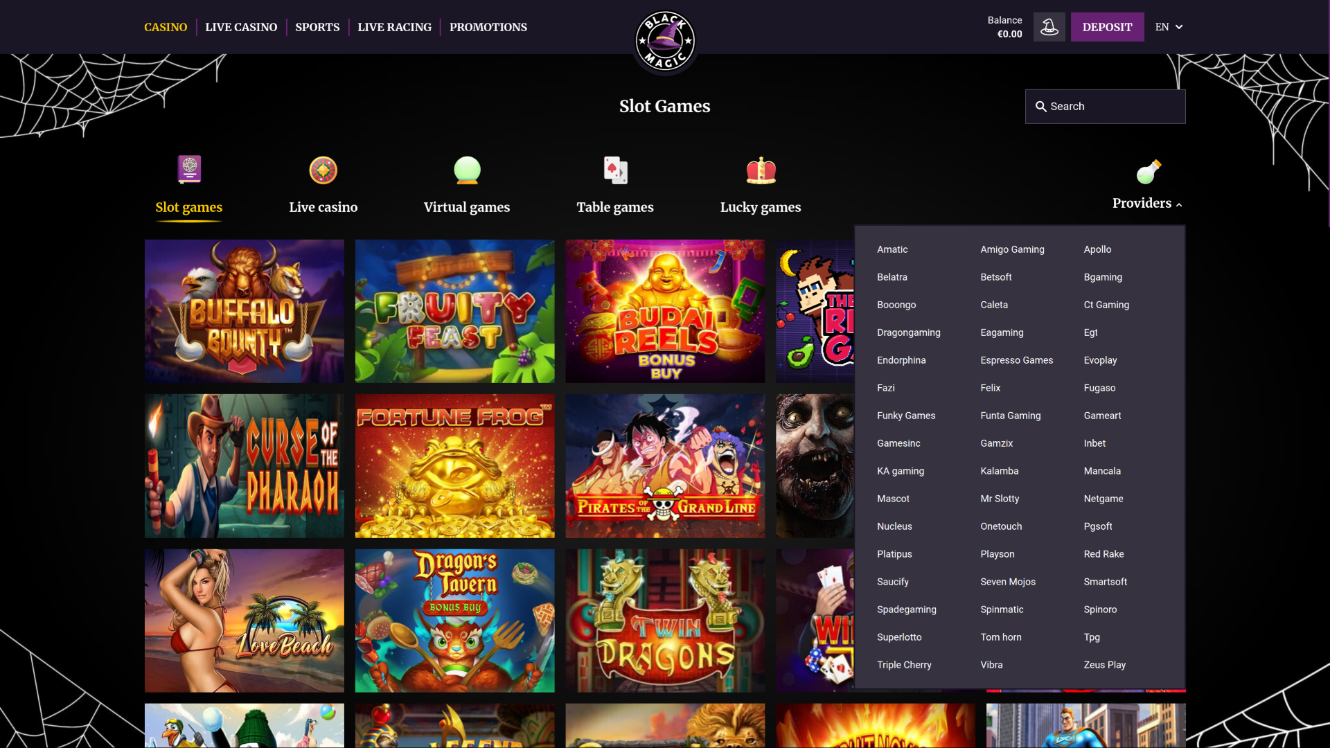 Développeurs de jeux de bureau de Black Magic Casino