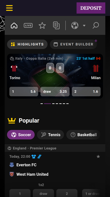 Sports mobiles de Black Magic Casino