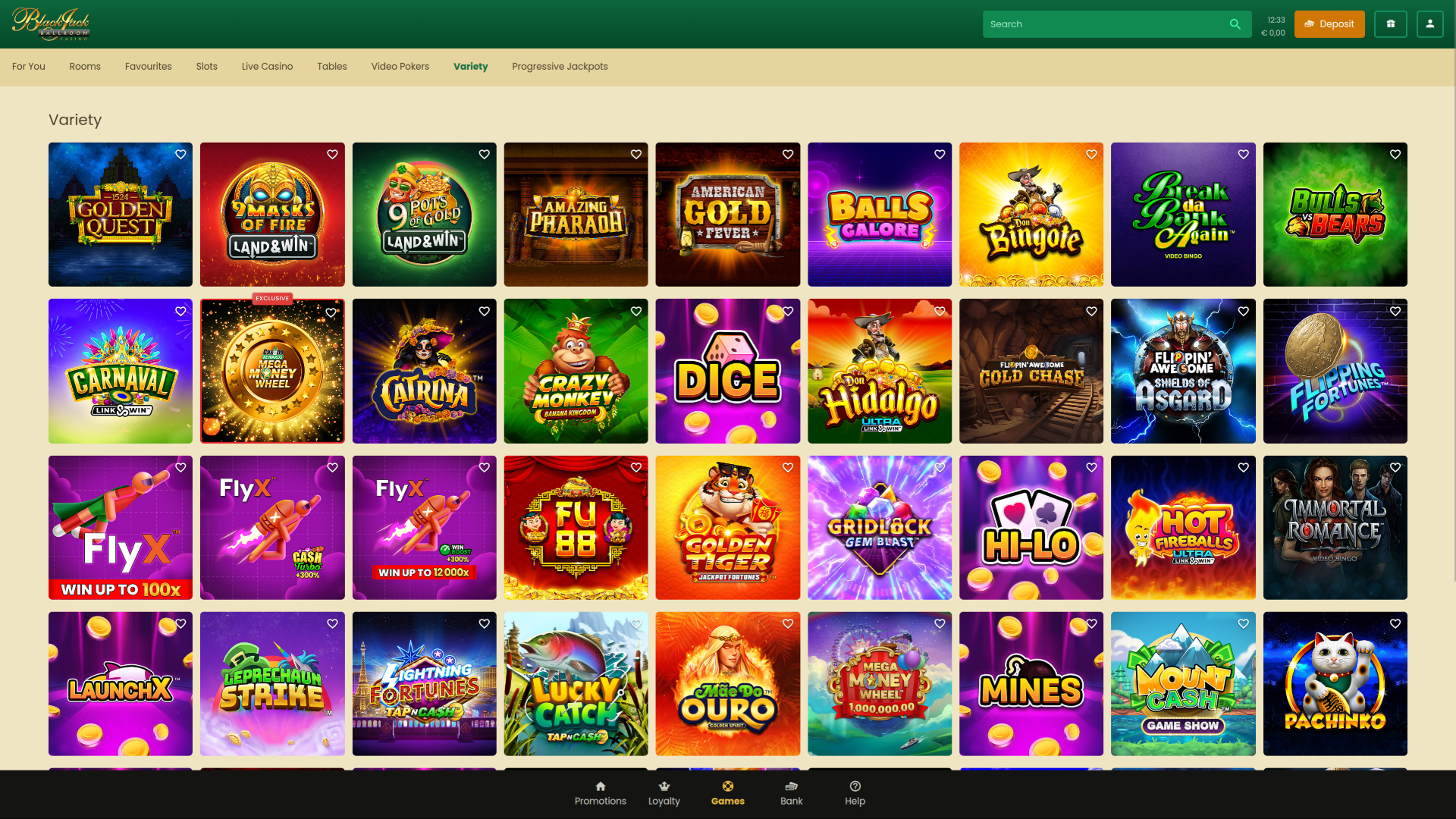 Разнообразие Blackjack Ballroom для ПК