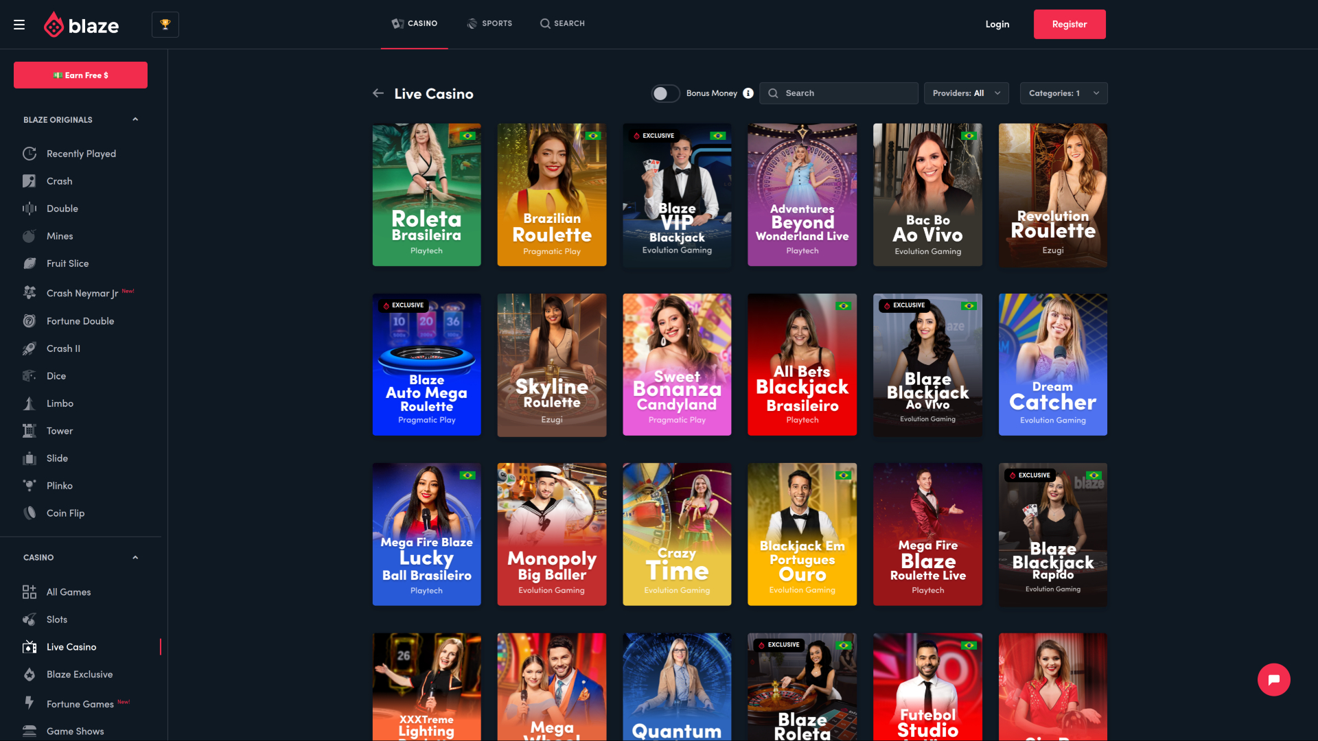 Blaze Casino Desktop-Live-Dealer