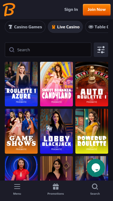 Croupier en direct mobile de BlazeSpins Casino