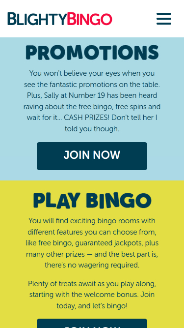 Promozioni mobile di Blighty Bingo Casino