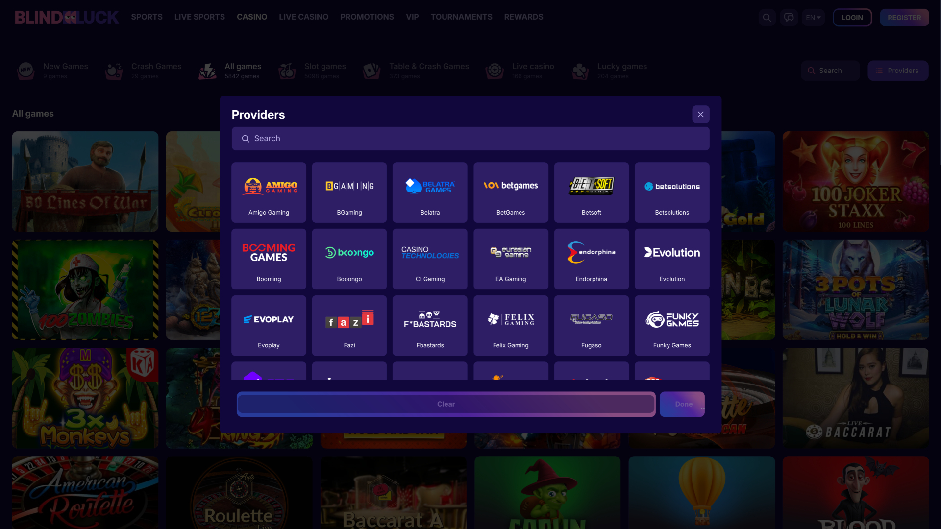Développeurs de jeux BlindLuck Casino pour ordinateur