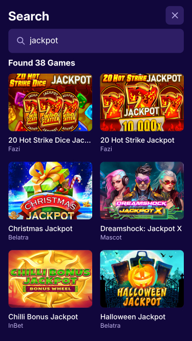 Jackpot BlindLuck Casino pour mobile