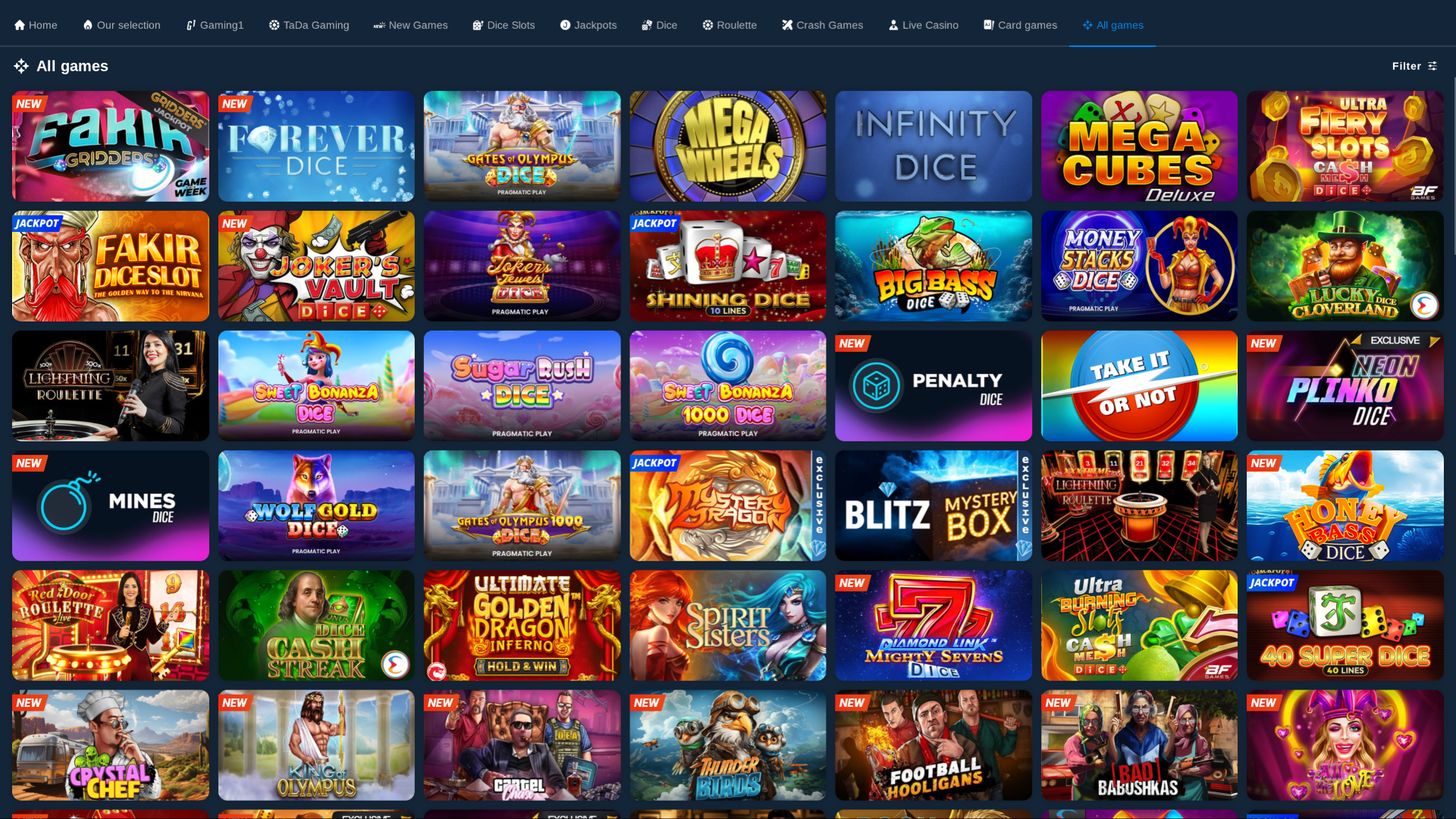 Giochi desktop di Blitz Casino