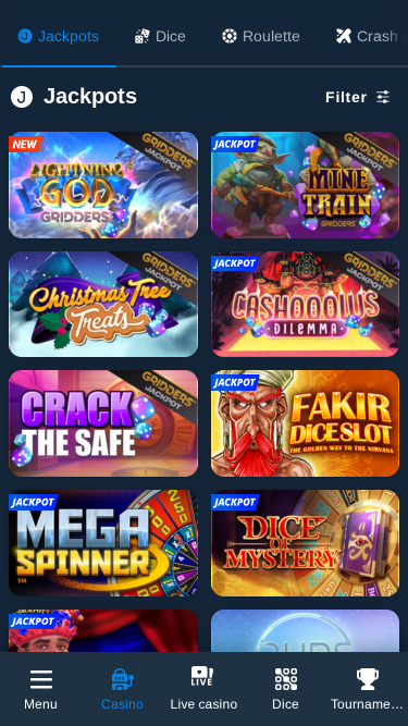 Jackpot mobile di Blitz Casino