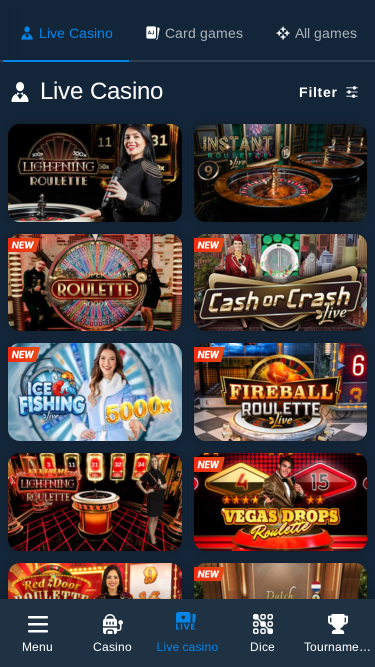 Live dealer mobile di Blitz Casino