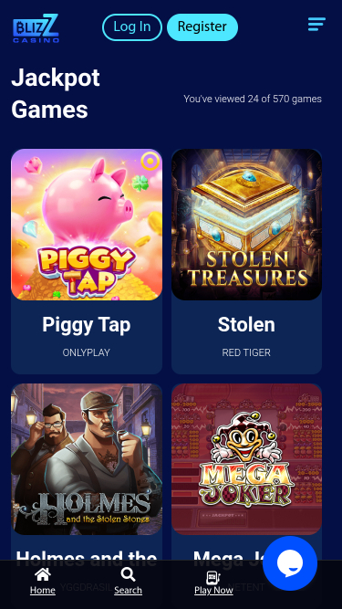 Jackpot mobile de Blizz Casino