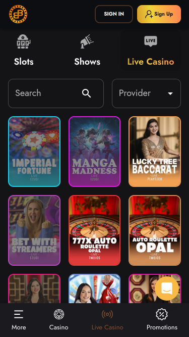 Croupier en direct mobile de BlockBets Casino