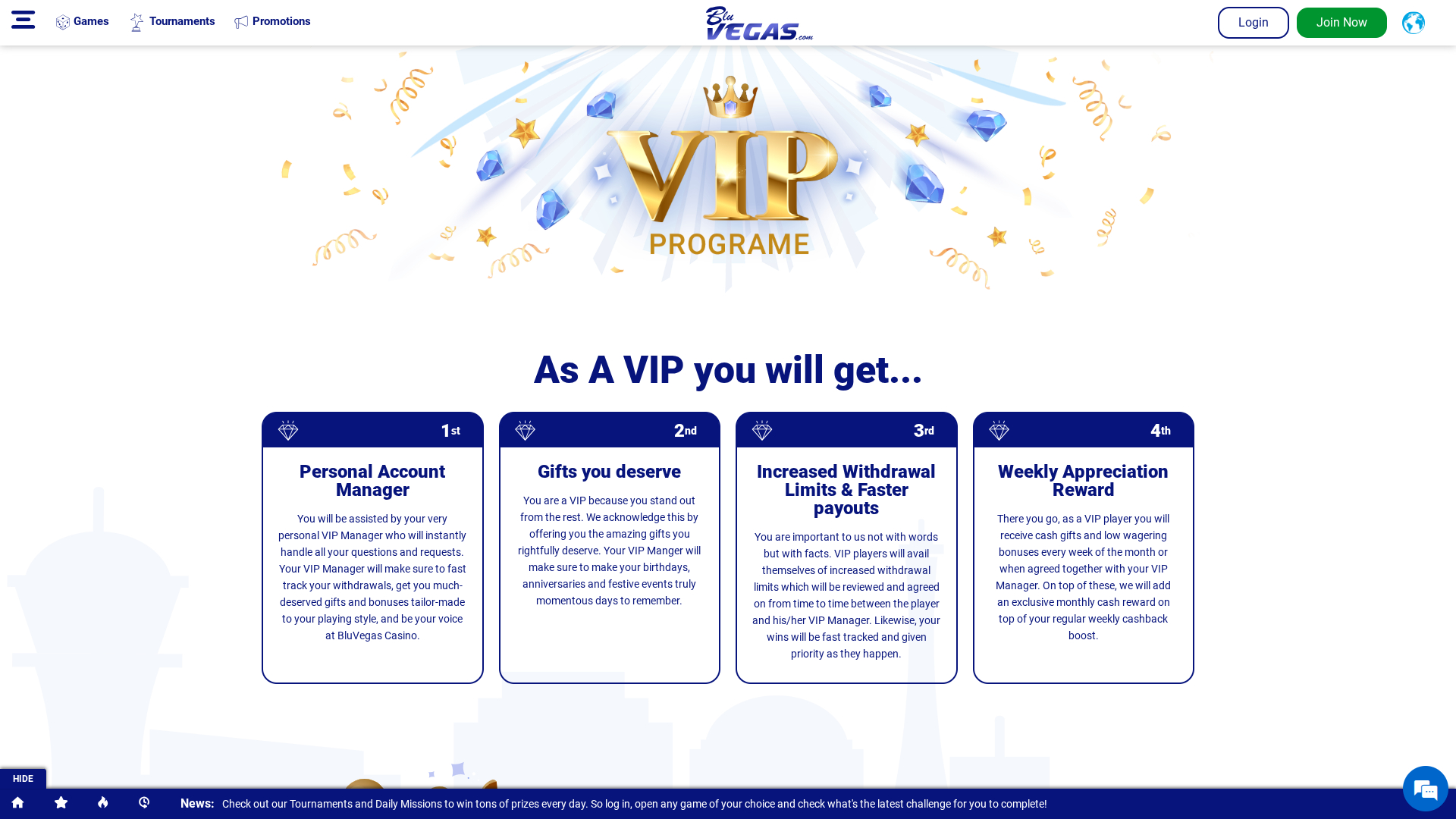 BluVegas Casino Desktop-VIP-Programm