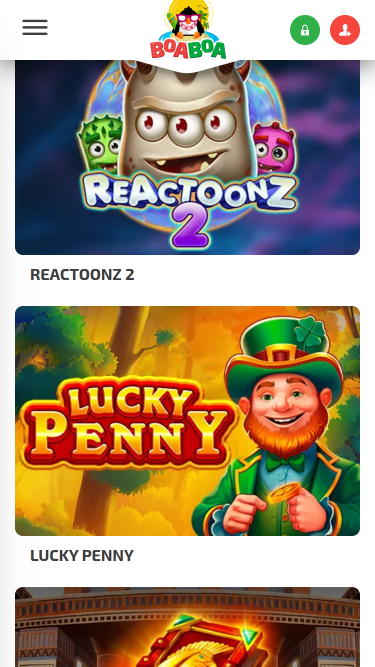 Jeux mobiles de BoaBoa Casino