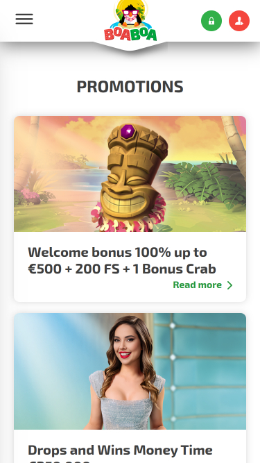 Promotions mobiles de BoaBoa Casino