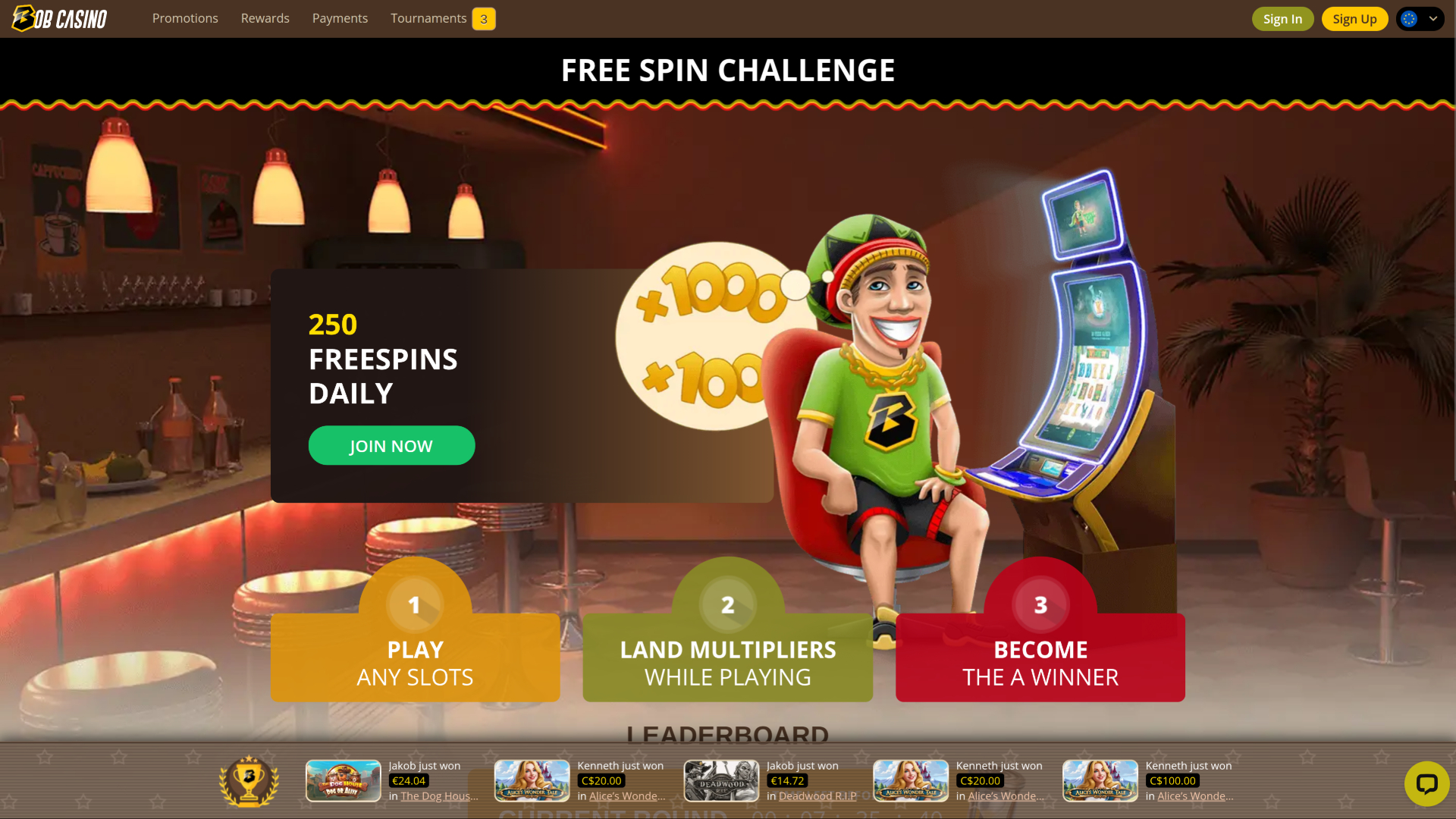 Tournois de bureau de Bob Casino