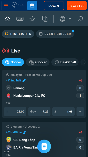 Sports mobiles de Bof Casino