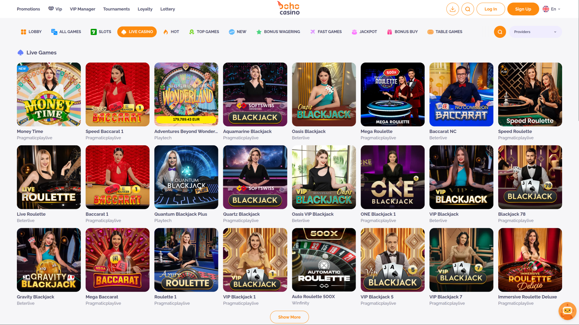 Boho Casino Desktop Live Dealer