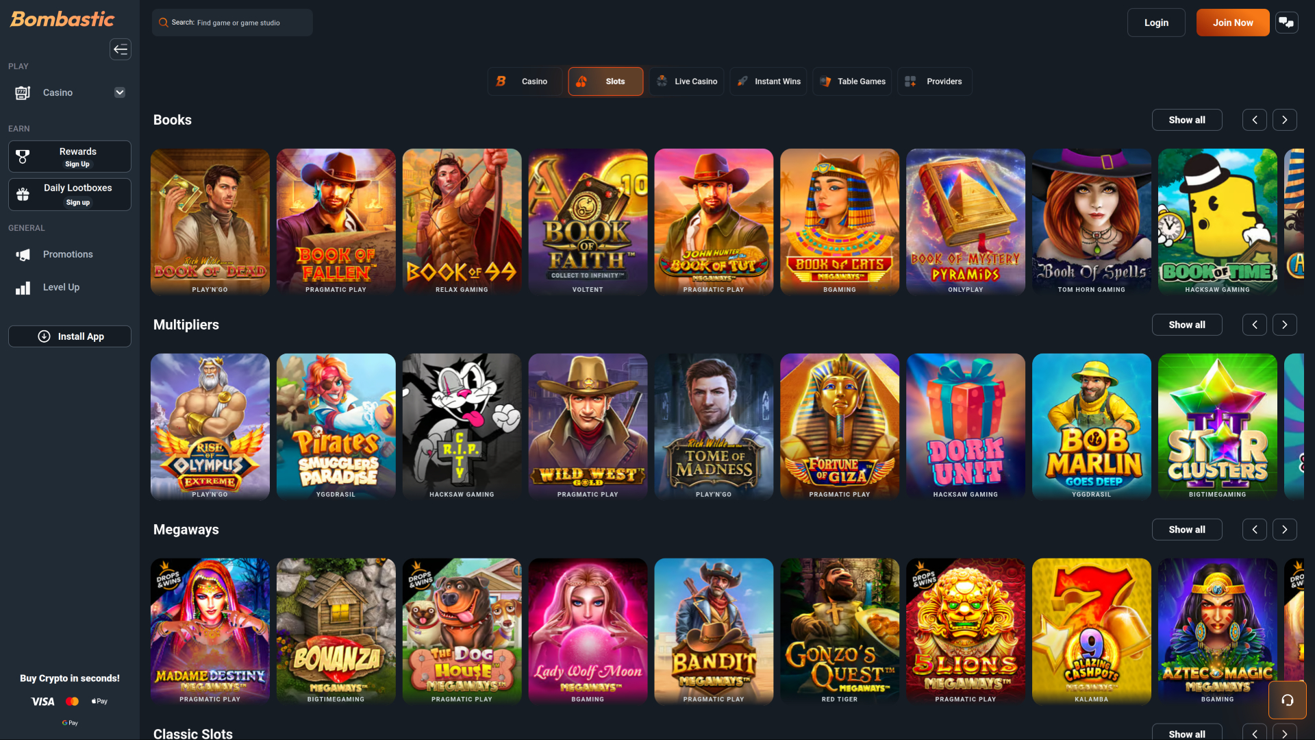 Bombastic Casino Desktop Games