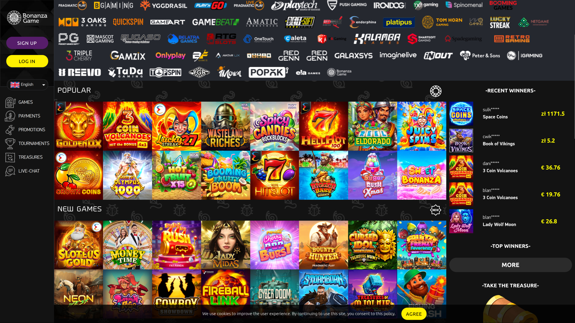 Développeurs de jeux sur bureau de Bonanza Game Casino