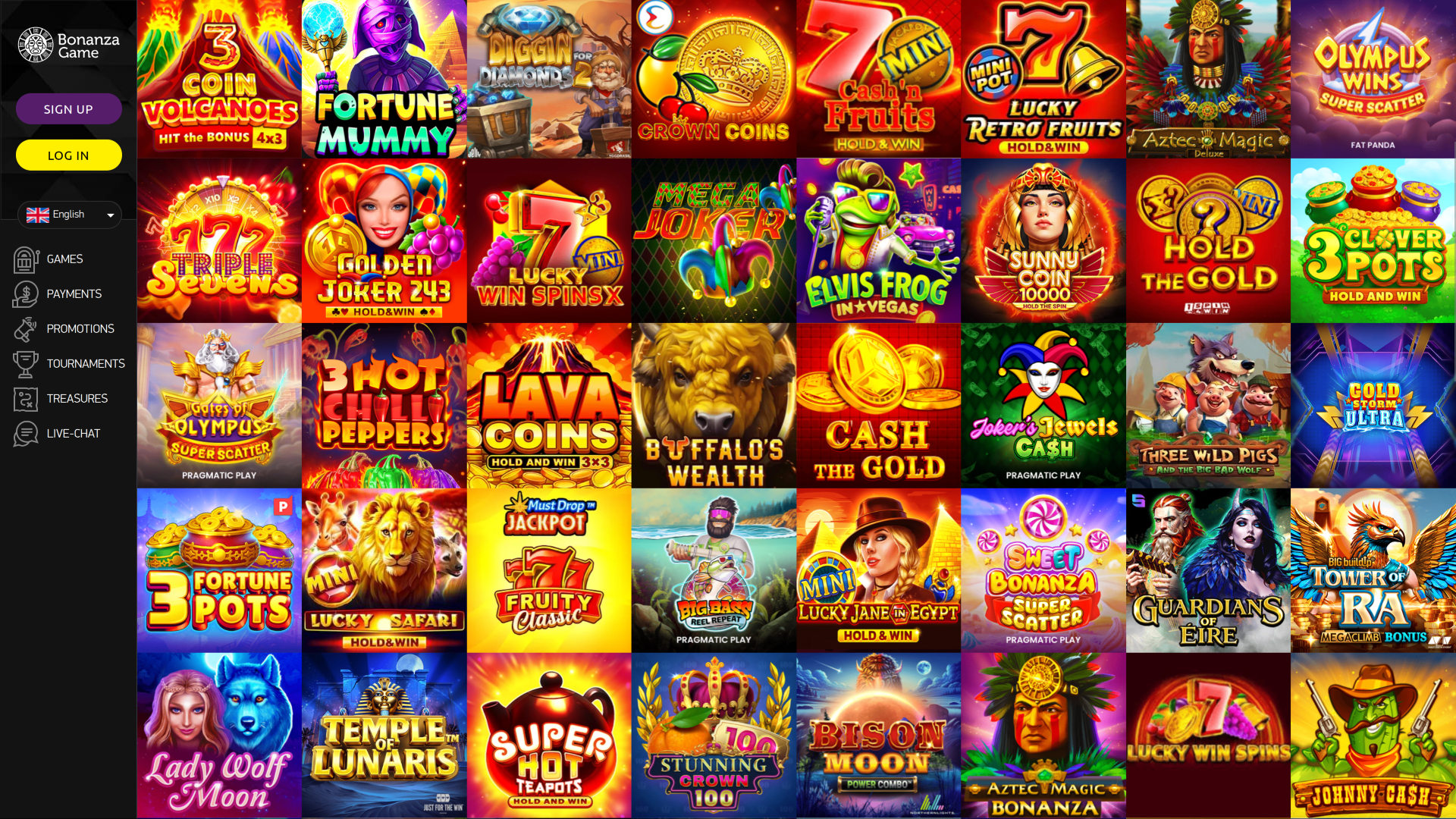 Jackpot sur bureau de Bonanza Game Casino