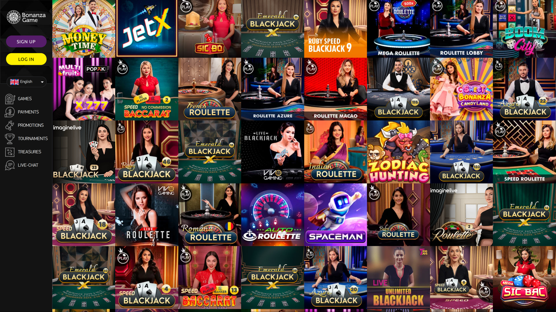 Croupier en direct sur bureau de Bonanza Game Casino