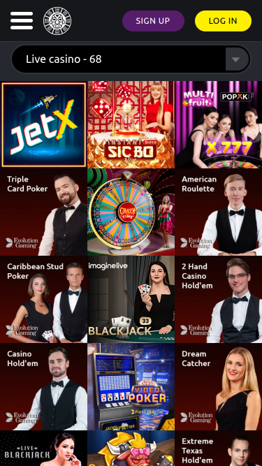 Croupier en direct mobile de Bonanza Game Casino
