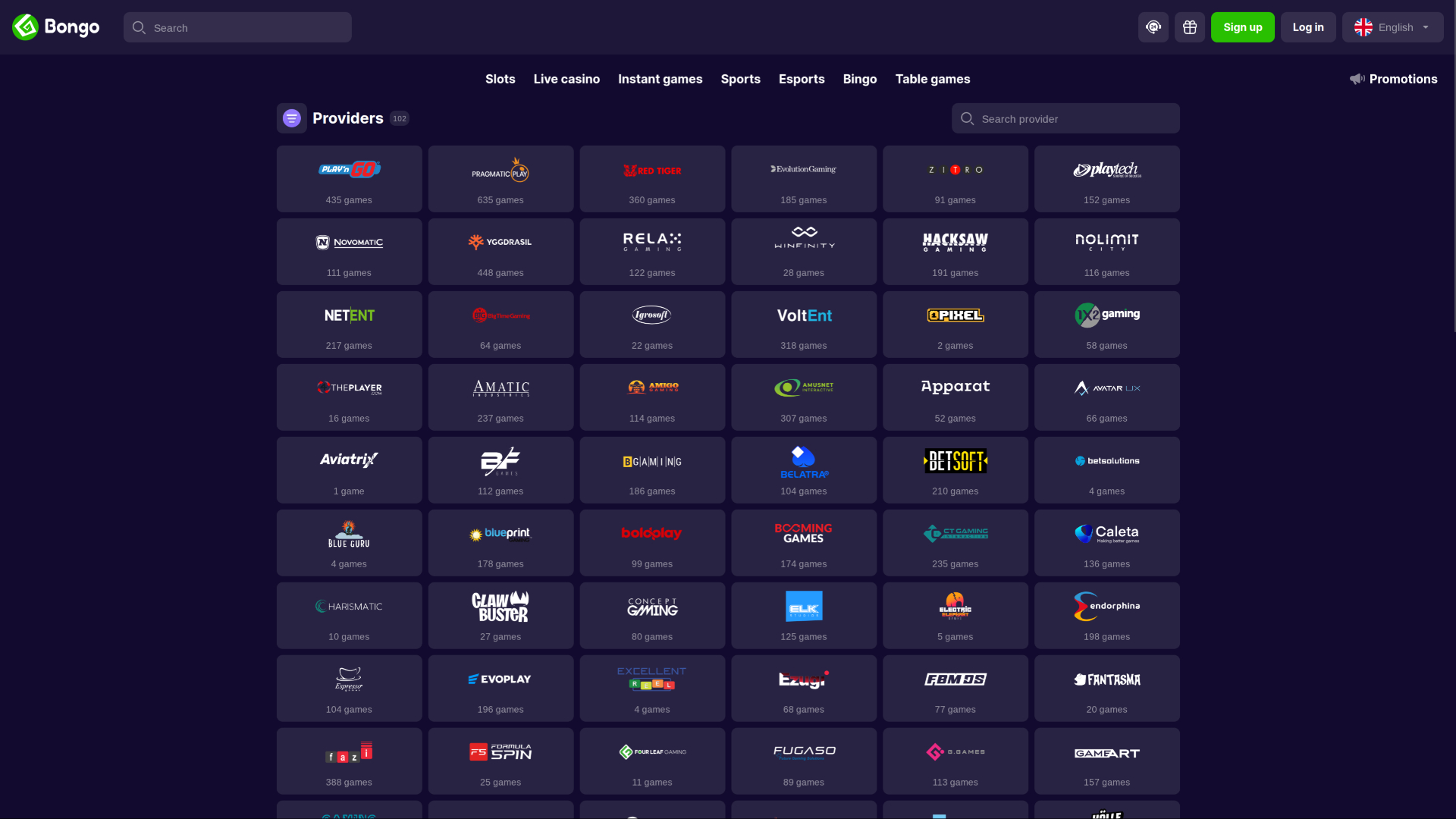 Sviluppatori di giochi desktop di Bongo Casino