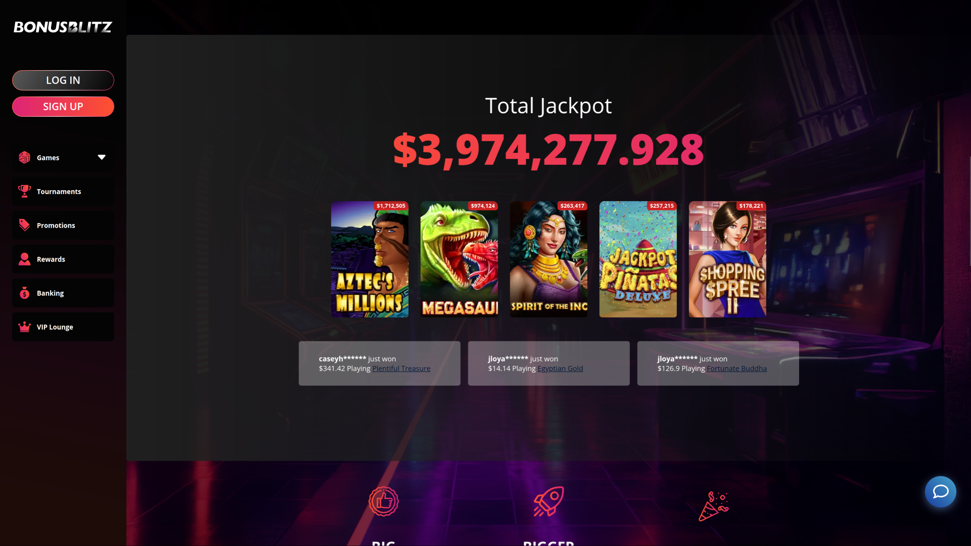 BonusBlitz Casino Desktop-Jackpot