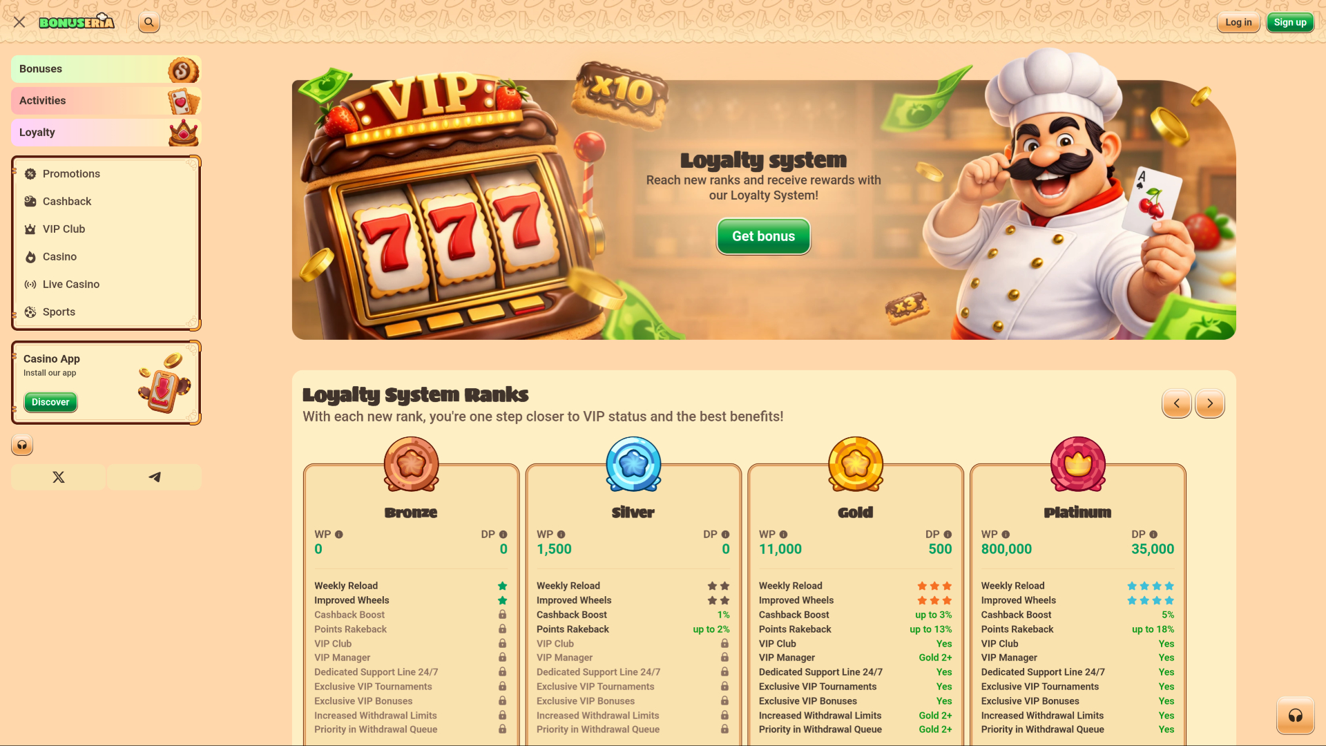 Bonuseria Casino Desktop VIP